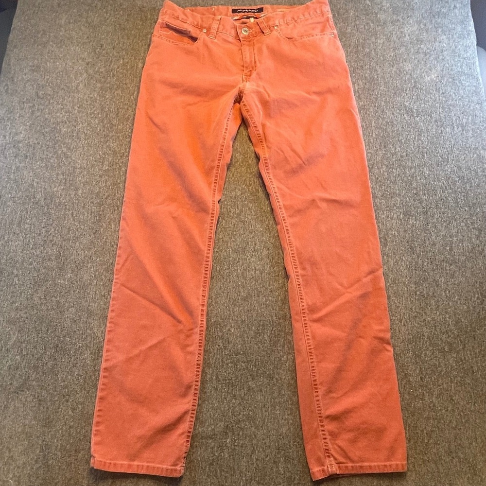 Alberto Menswear Regular‎ Slim Fit Coral Rust Trousers Pants Size 32x30